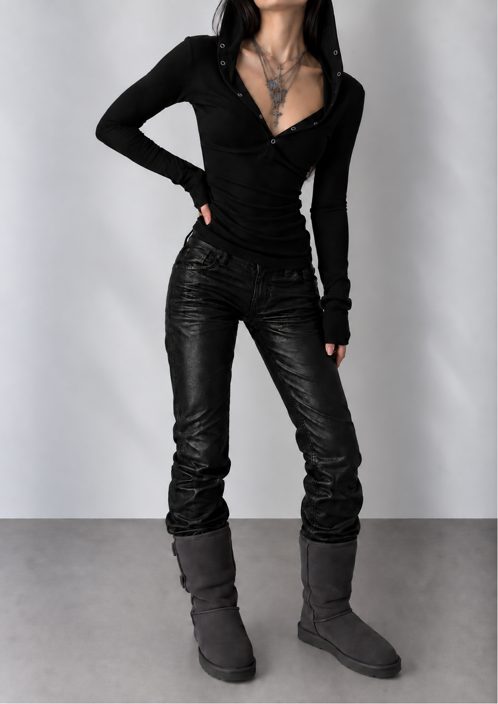 Sheer Hooded Long Sleeve